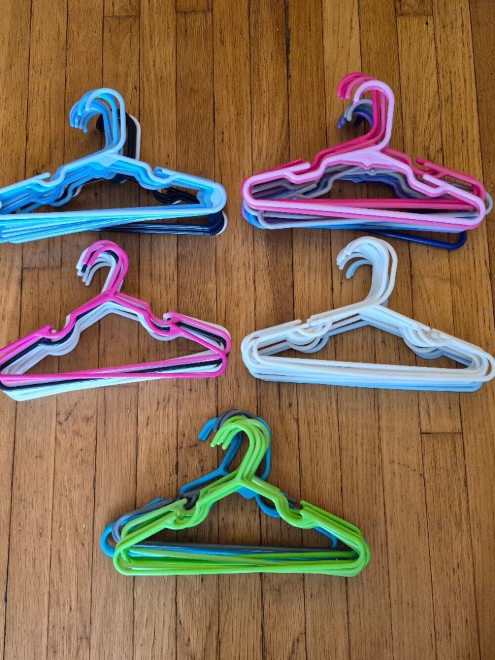5 Dozen (60) Kid's Multi Colored Plastic Hangers